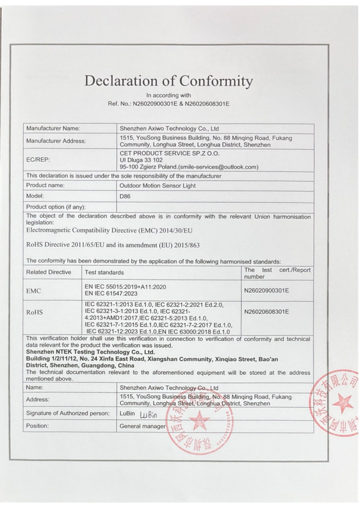 DoC of D86