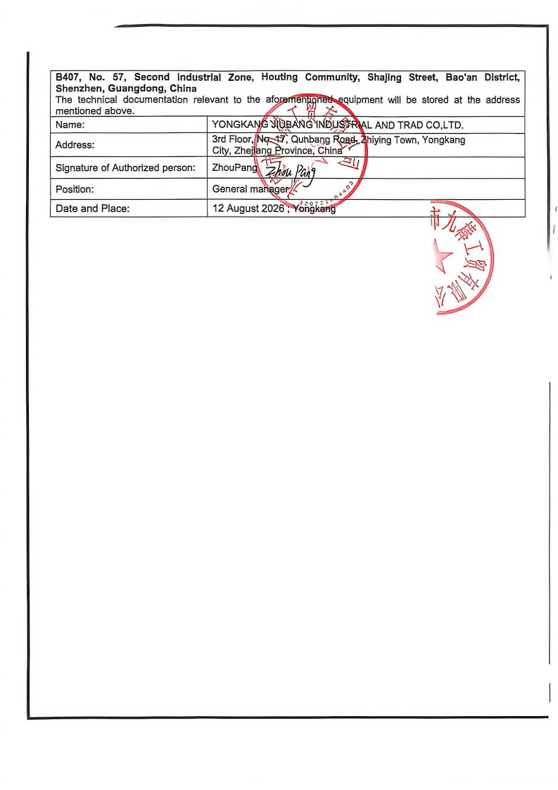 DoC of VIBRATION PLATE 901