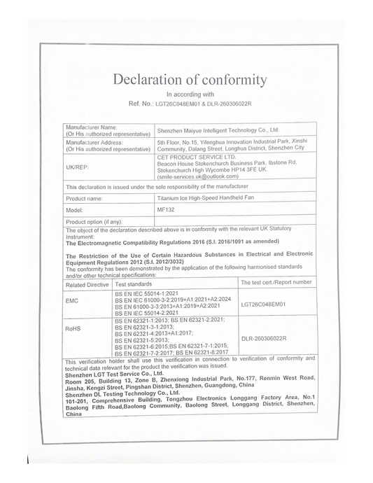 DoC of MF132